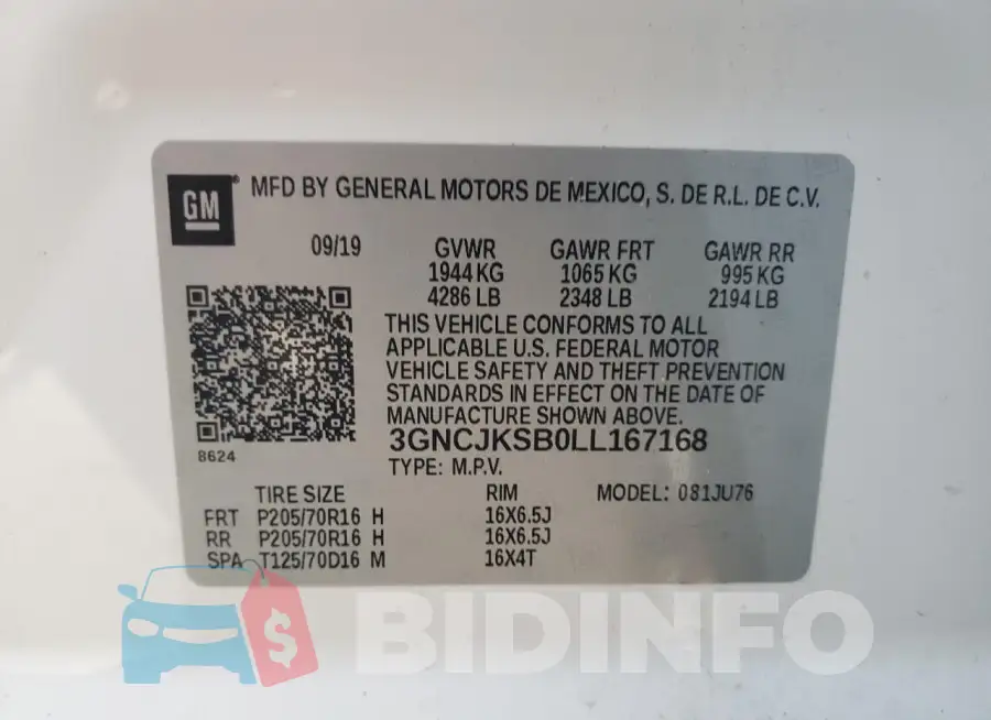 3GNCJKSB0LL167168 Photo# 13