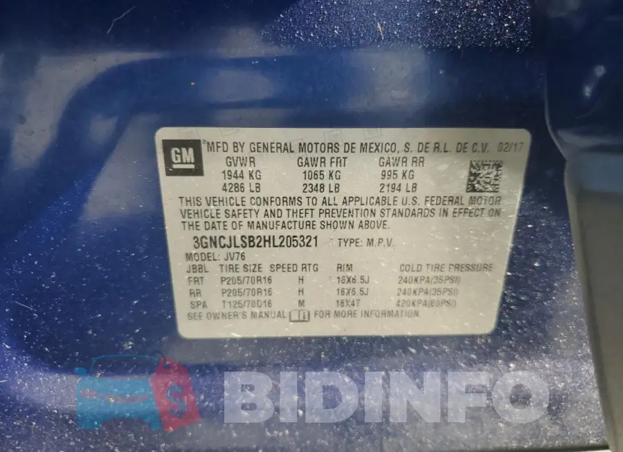 3GNCJLSB2HL205321 Photo# 12
