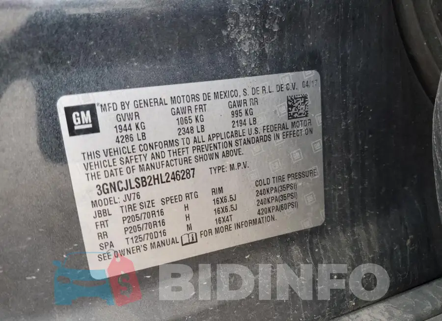 3GNCJLSB2HL246287 Photo# 13