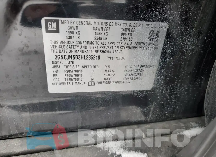 3GNCJNSB3HL285210 Photo# 12