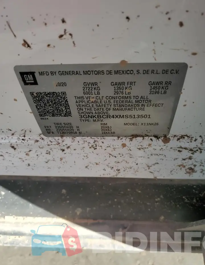 3GNKBCR4XMS513501 Photo# 14