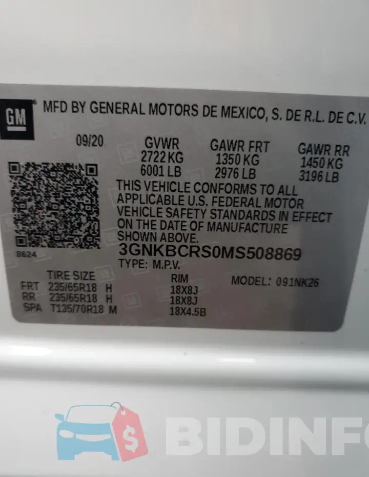 3GNKBCRS0MS508869 Photo# 13