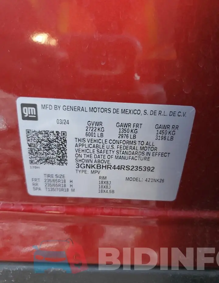 3GNKBHR44RS235392 Photo# 12