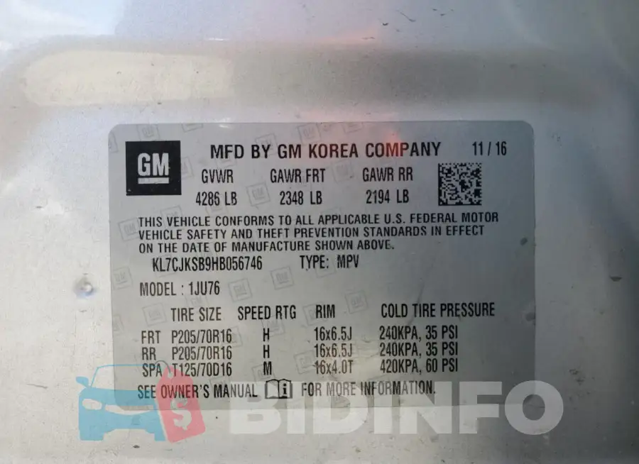 KL7CJKSB9HB056746 Photo# 13