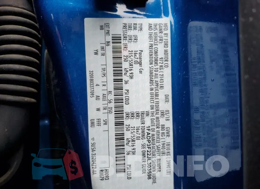 1FADP3F22JL303598 Photo# 12