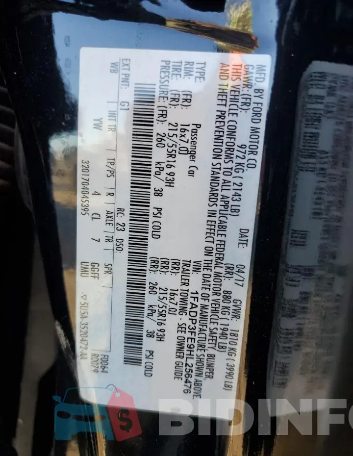 1FADP3FE9HL256476 Photo# 12