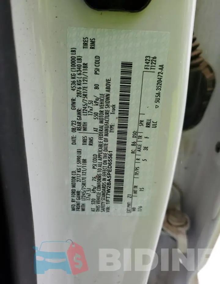 1FT7W2BA5PED65561 Photo# 12