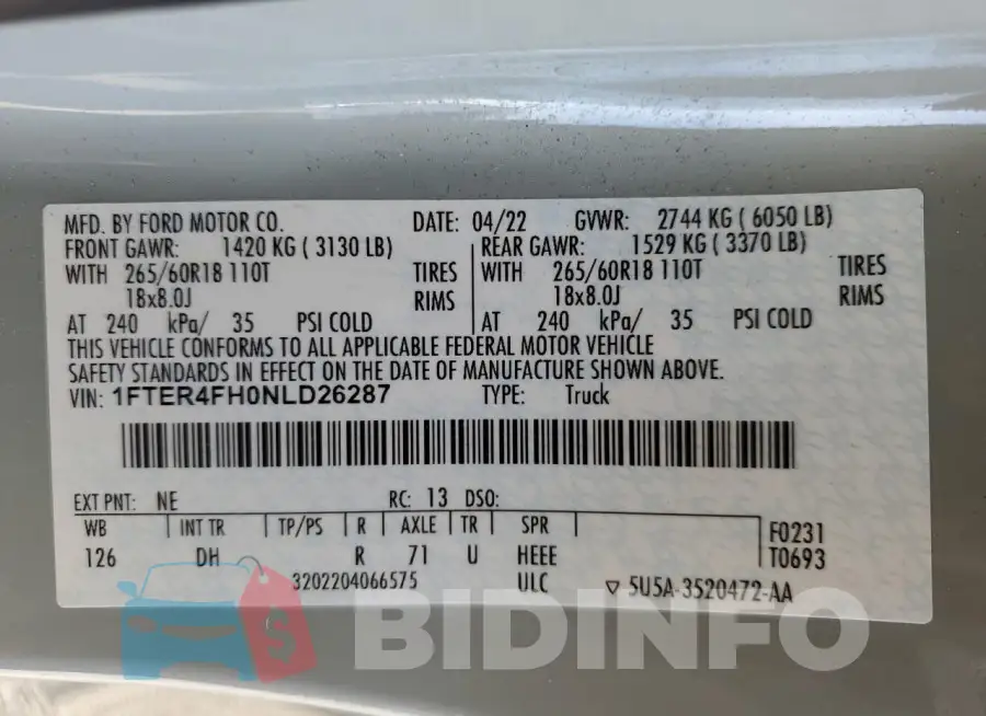 1FTER4FH0NLD26287 Photo# 12