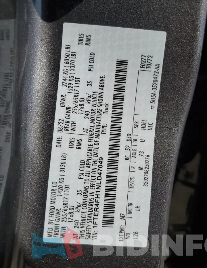 1FTER4FH1NLD47049 Photo# 12