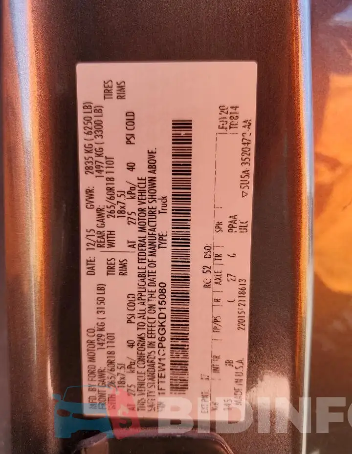 1FTEW1CP6GKD15080 Photo# 12