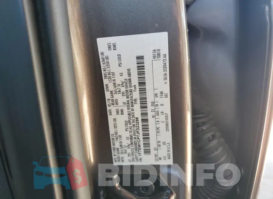 1FTEW1CP7JFD23298 Photo# 12