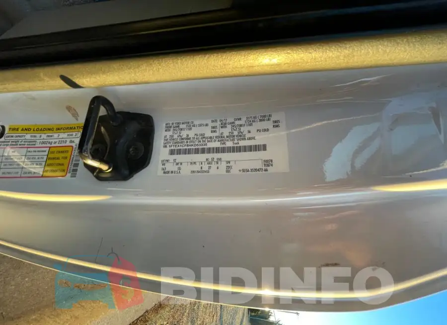 1FTEX1CF8HKD53335 Photo# 10