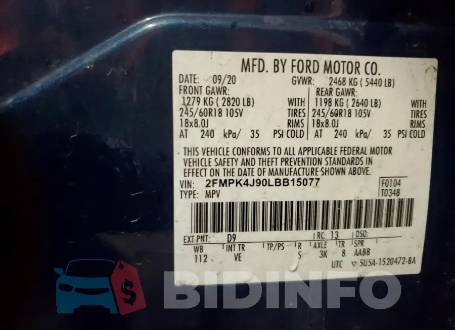 2FMPK4J90LBB15077 Photo# 13