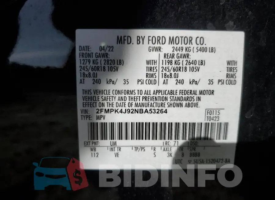 2FMPK4J92NBA53264 Photo# 13