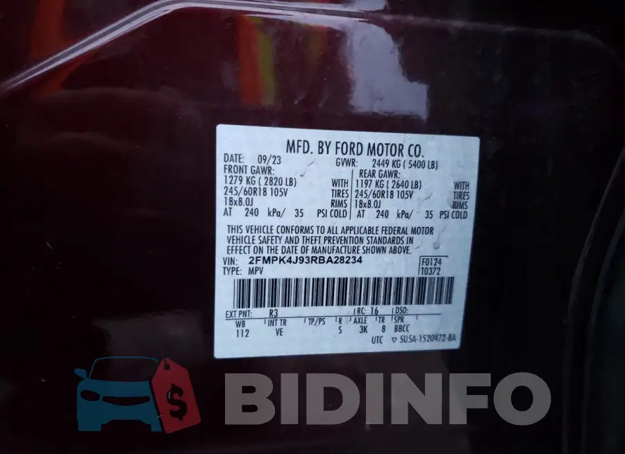 2FMPK4J93RBA28234 Photo# 13