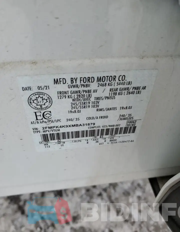 2FMPK4K9XMBA31879 Photo# 14