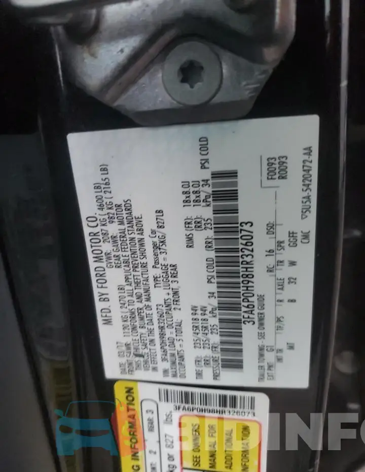 3FA6P0H98HR326073 Photo# 12