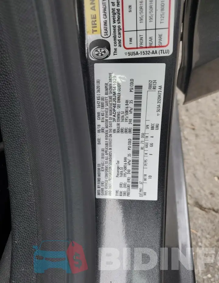 3FADP4EJ0JM141029 Photo# 12
