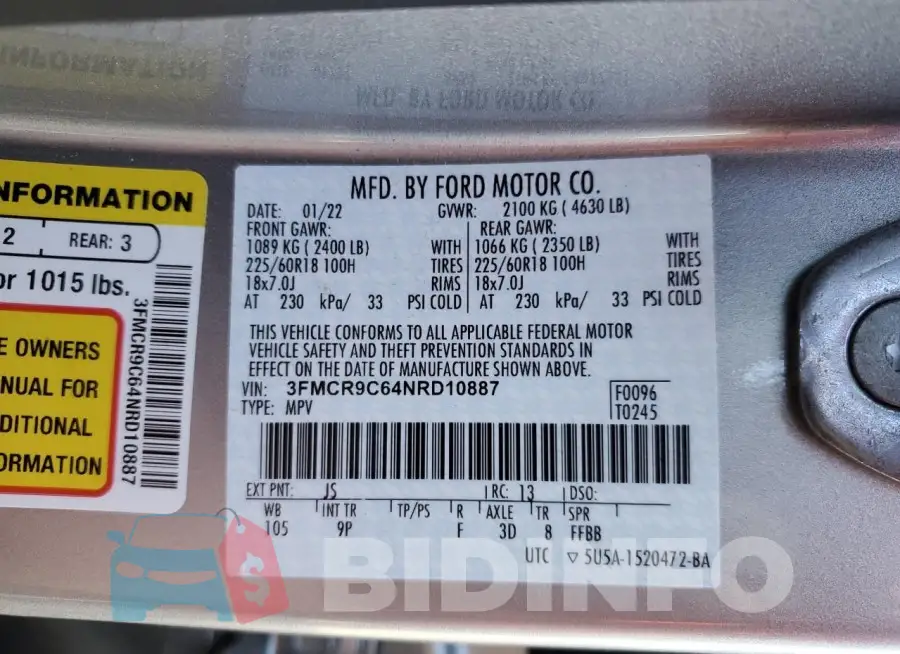 3FMCR9C64NRD10887 Photo# 12