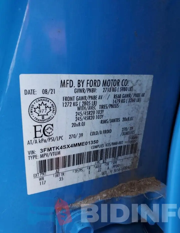 3FMTK4SX4MME01350 Photo# 14