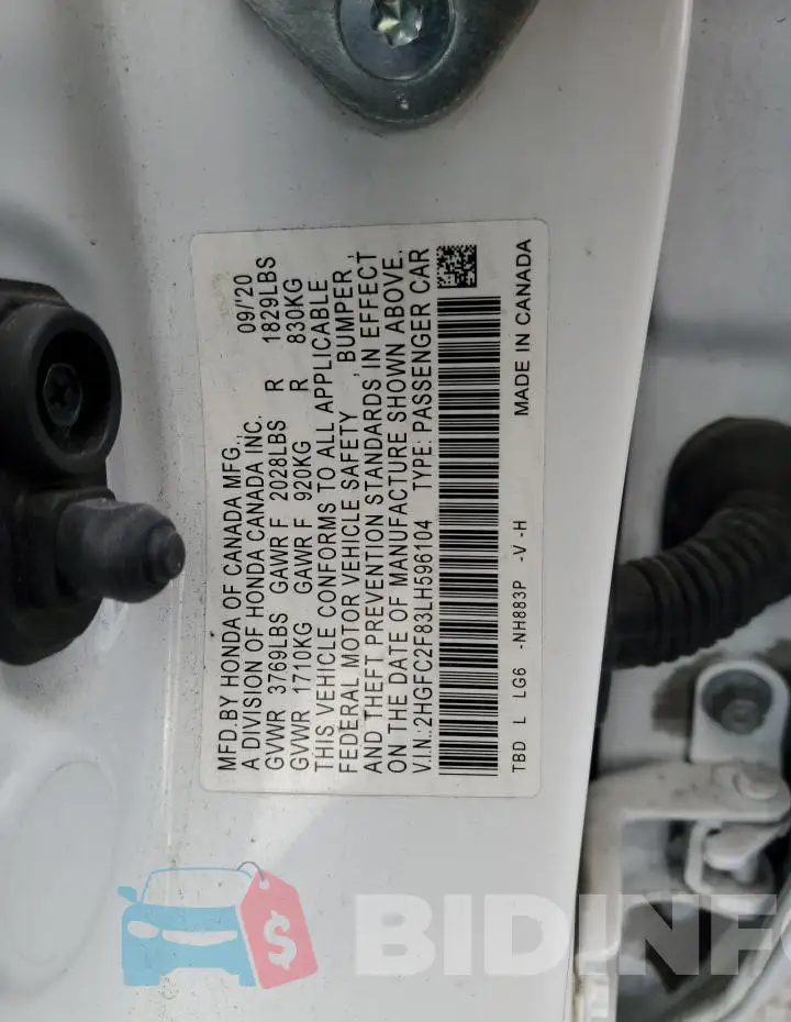 2HGFC2F83LH596104 Photo# 12