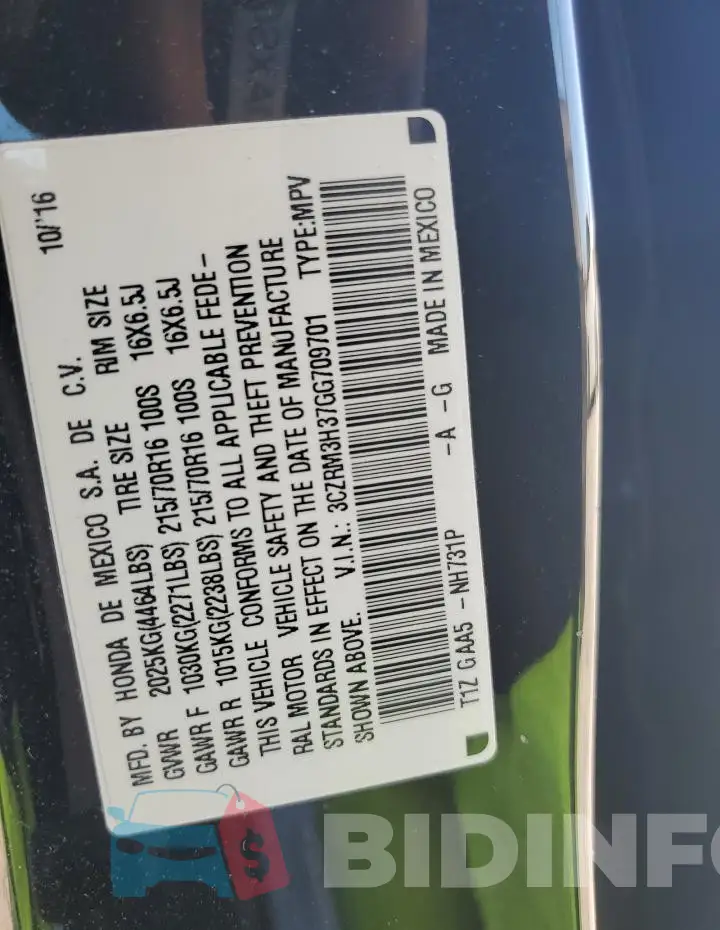 3CZRM3H37GG709701 Photo# 13