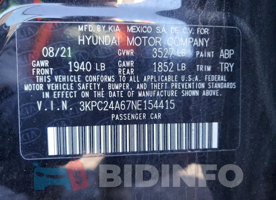 3KPC24A67NE154415 Photo# 14