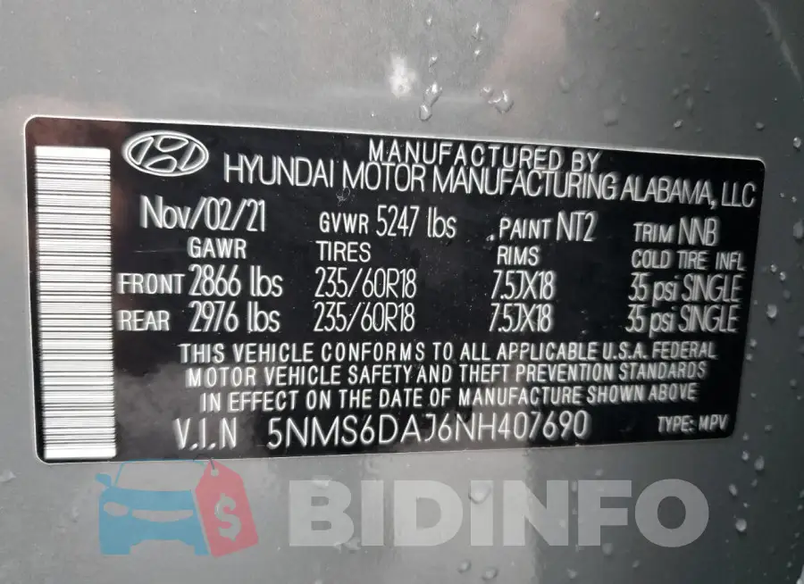 5NMS6DAJ6NH407690 Photo# 13