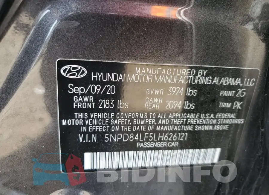 5NPD84LF5LH626121 Photo# 12