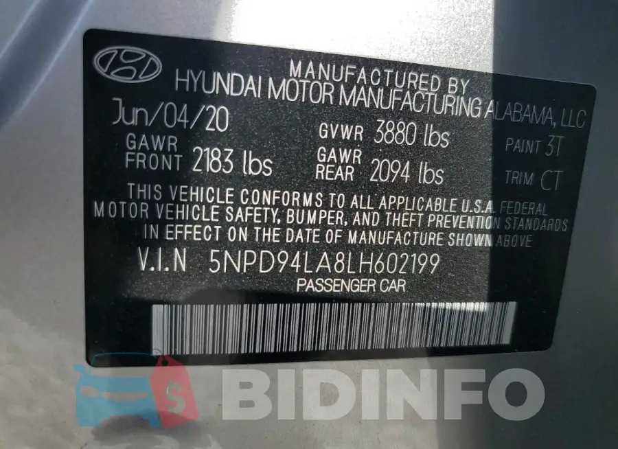 5NPD94LA8LH602199 Photo# 12