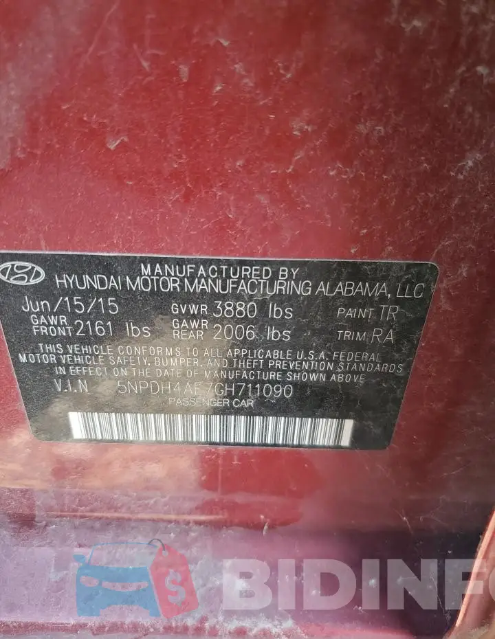 5NPDH4AE7GH711090 Photo# 12