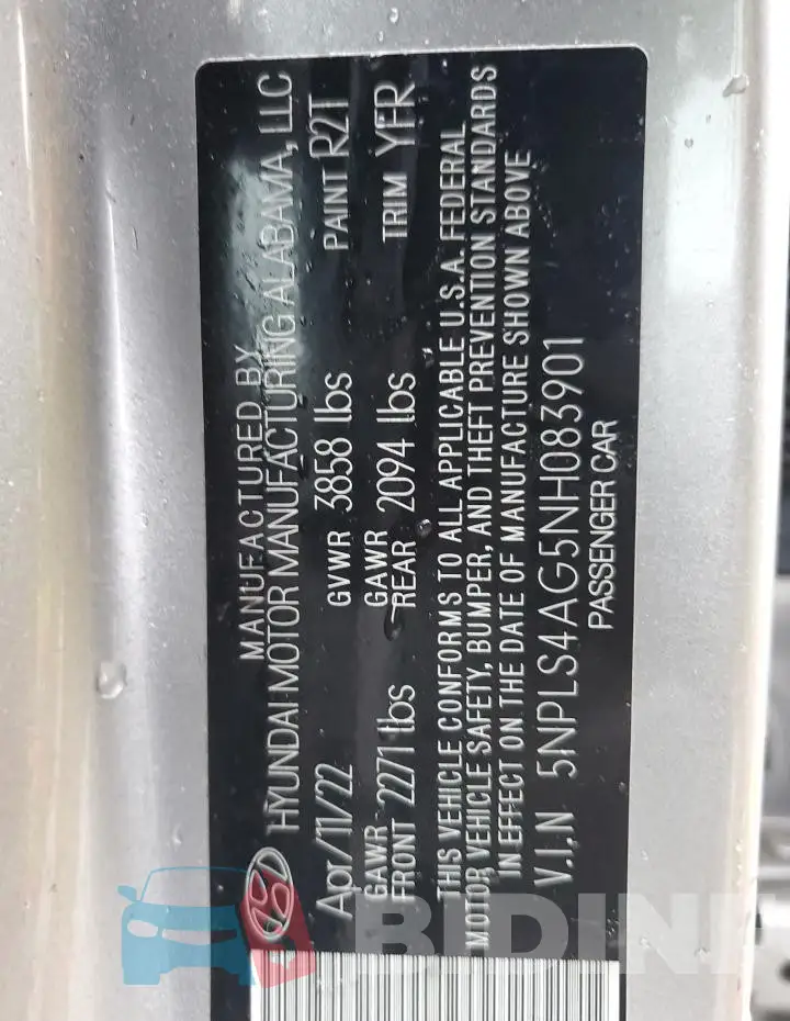 5NPLS4AG5NH083901 Photo# 12