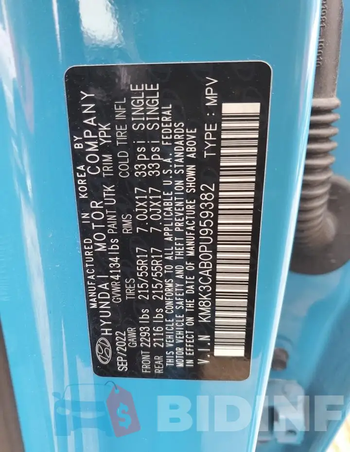 KM8K3CAB0PU959382 Photo# 13
