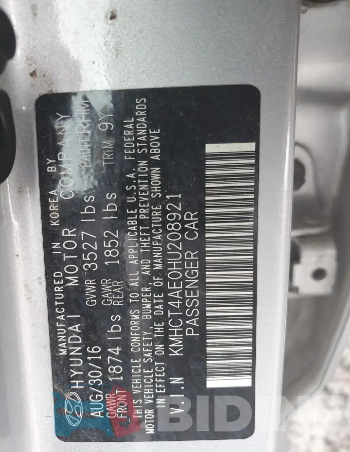 KMHCT4AE0HU208921 Photo# 12