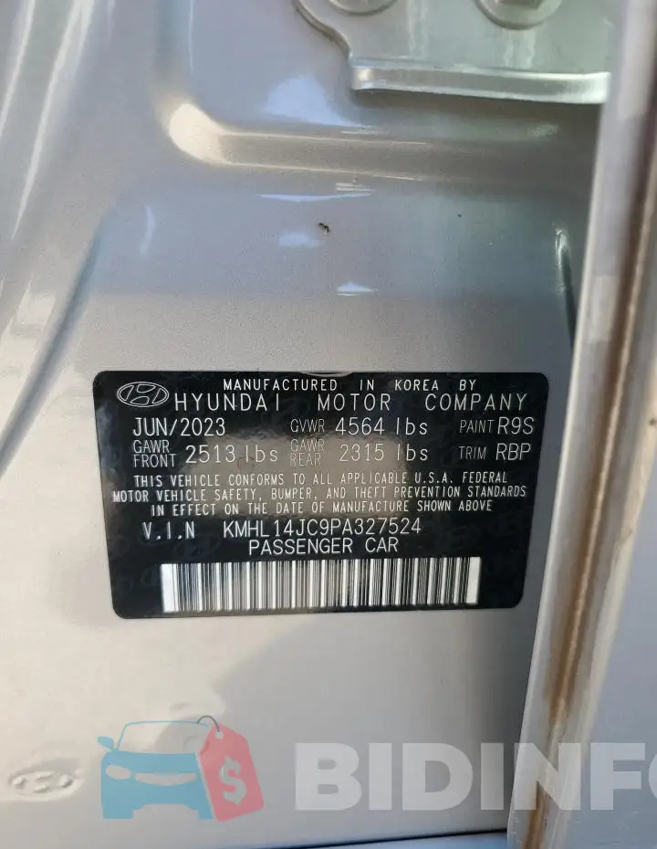 KMHL14JC9PA327524 Photo# 13
