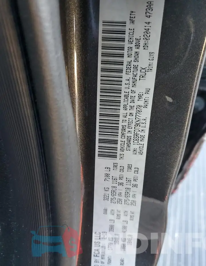 1C6SRFDT9KN777070 Photo# 12