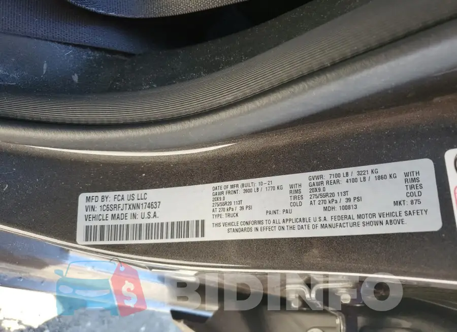 1C6SRFJTXNN174637 Photo# 12