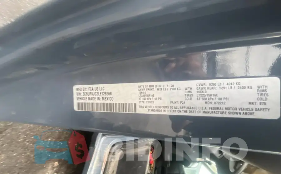 3C6URVJG2LE128968 Photo# 10