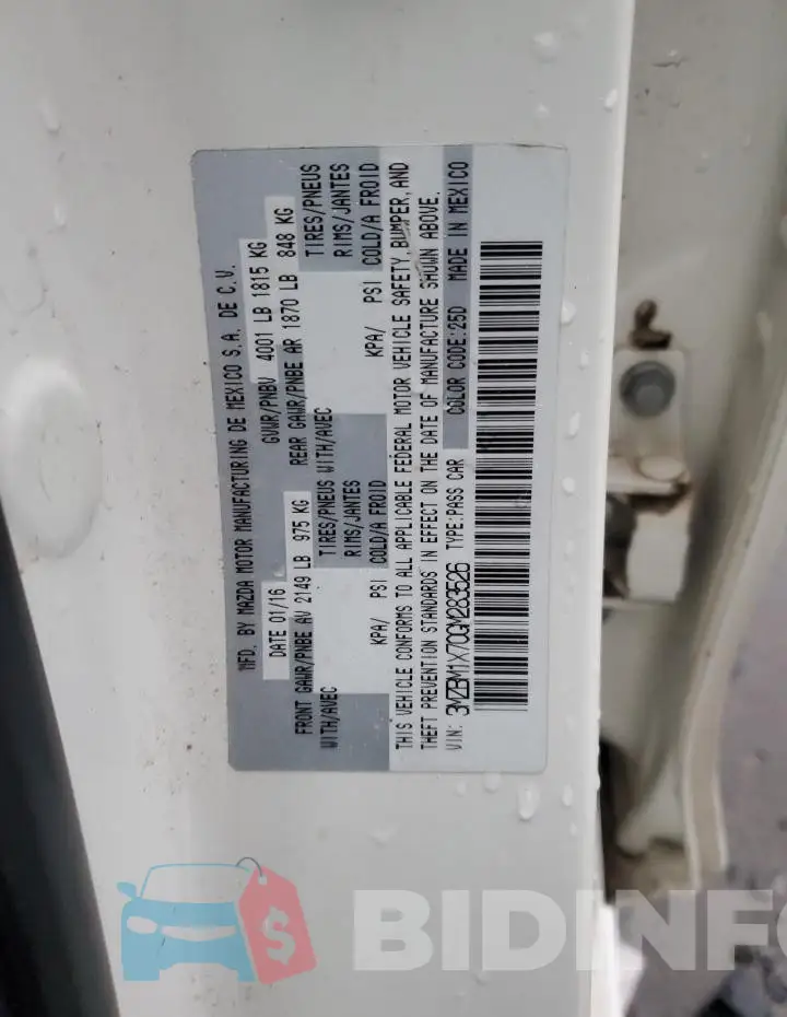 3MZBM1X70GM283526 Photo# 12