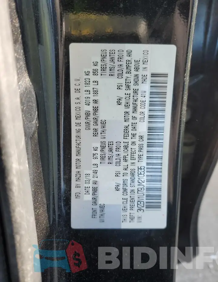 3MZBN1U79JM210535 Photo# 12