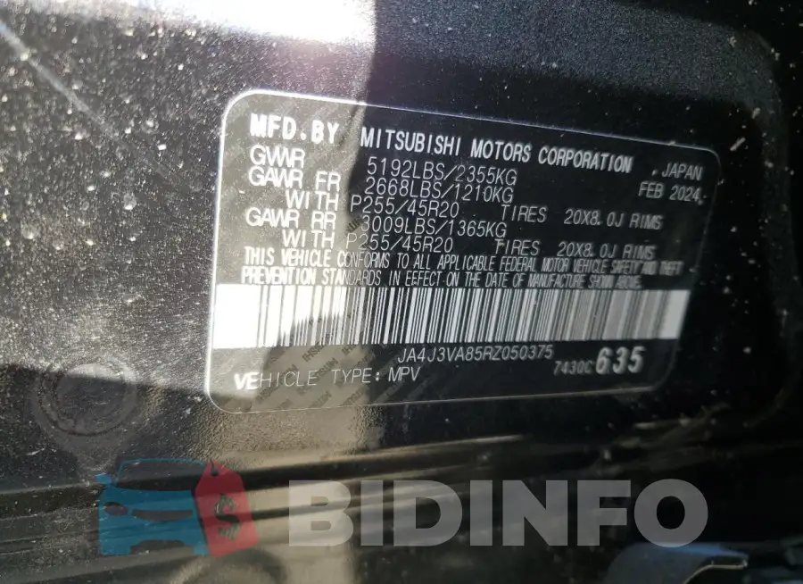 JA4J3VA85RZ050375 Photo# 13