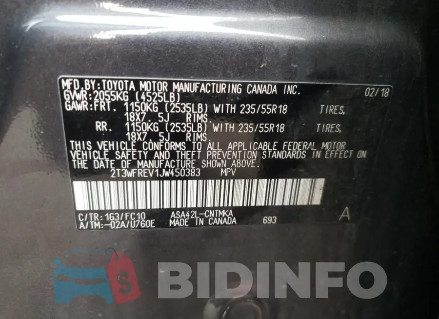 2T3WFREV1JW450383 Photo# 13