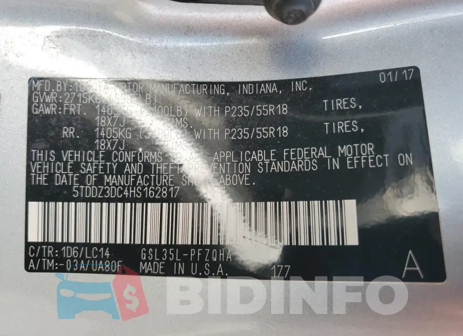 5TDDZ3DC4HS162817 Photo# 14