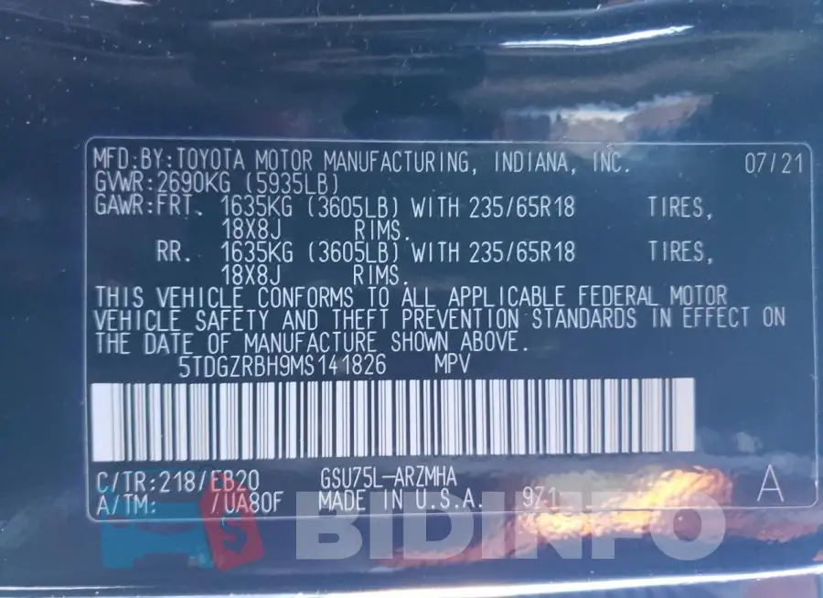 5TDGZRBH9MS141826 Photo# 14
