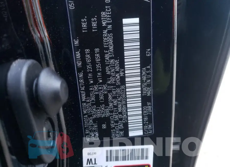 5TDKDRBH1RS560236 Photo# 12