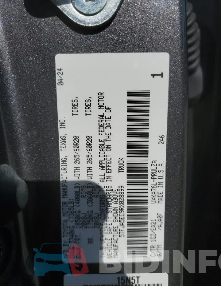 5TFJA5EC9RX028899 Photo# 12