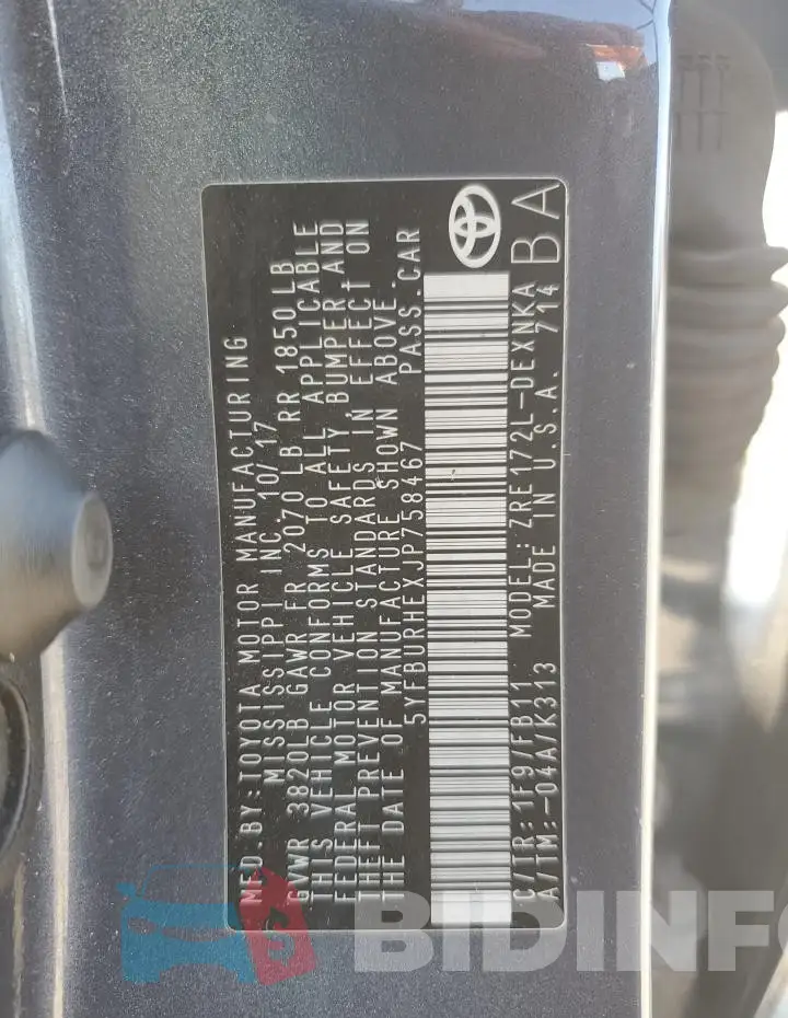5YFBURHEXJP758467 Photo# 13