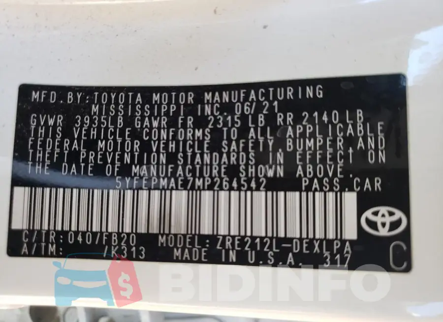 5YFEPMAE7MP264542 Photo# 12