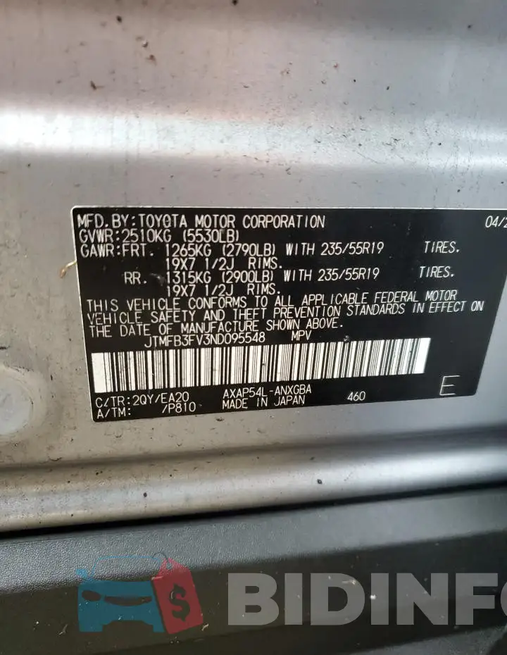 JTMFB3FV3ND095548 Photo# 13