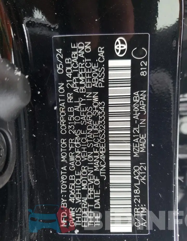JTNC4MBE0S3233343 Photo# 12